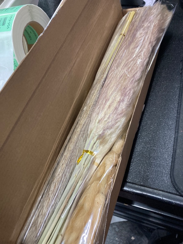 Photo 1 of 110 PCS Dried Pampas Grass Bouquet, Boho Table Decor, Bunny Tails Dried Flowers, Brown Pompas, White Pampas Grass for Wedding, Home, Rustic Party, Baby Shower Decorations