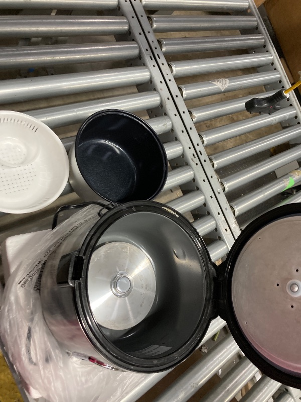 Photo 1 of  ** VERY USED*** 
Hamilton Beach Digital Programmable Rice Cooker & Food Steamer, 14 Cups Cooked (7 Uncooked) With Steam & Rinse Basket, Stainless Steel (37548)