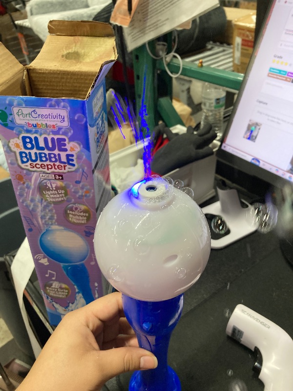 Photo 1 of  * VERY USED** 
ArtCreativity LED Bubble Wand Blower – Light-up Bubble Machine with Solution, 3 AA Batteries Included, Outdoor Fun for Kids, Ages 3+

