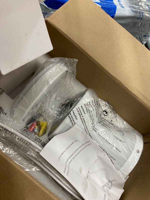 Photo 1 of 33In Low Profile Ceiling Fans with Lights and Remote/APP Control, White Modern Flush Mount Ceiling Fan with 5 Reversible Blades for Outdoor Patio,Small Room,Bedroom
