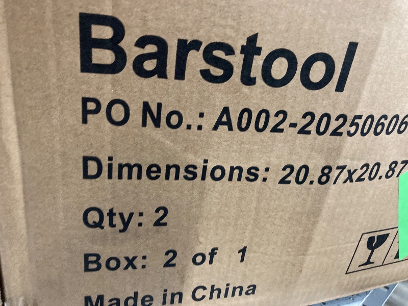 Photo 1 of **********BOX 2 OF 1******** JONPONY Bar Stools Set of 2, Back and Armrest,Vintage Leather Modern Bar Chairs for Home and Kitchen Counter,Black,Low Back