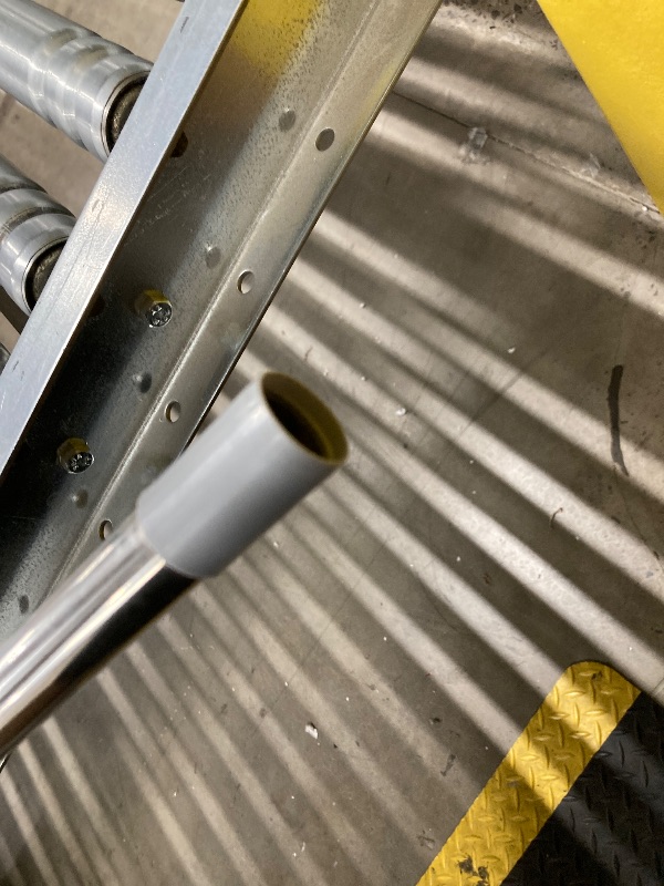 Photo 1 of ***END OF HANDLE DOES NOT CONNECT TO BROOM***PBHEPJ Broom, Outdoor Broom for Floor Cleaning, 4' LONG HANDLE Long Stainless Steel Handle, Hard Bristle Angle Broom for Sweeping Indoor, Commercial, Industrial, Garage, Kitchen***END OF HANDLE DOES NOT CONNECT