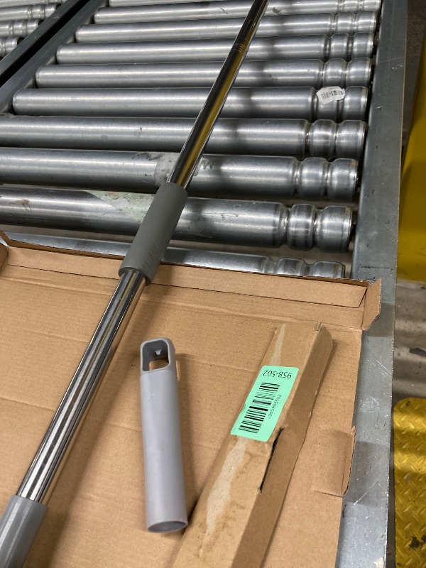 Photo 1 of ***END OF HANDLE DOES NOT CONNECT TO BROOM***PBHEPJ Broom, Outdoor Broom for Floor Cleaning, 4' LONG HANDLE Long Stainless Steel Handle, Hard Bristle Angle Broom for Sweeping Indoor, Commercial, Industrial, Garage, Kitchen***END OF HANDLE DOES NOT CONNECT
