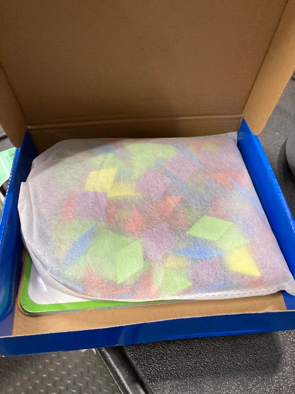 Photo 1 of Wooden Pattern Blocks Set for Kids with 24 Double-Sided Design Cards(48 Patterns) and Storage Bag in Gift Box,Fun Montessori Learning Toys