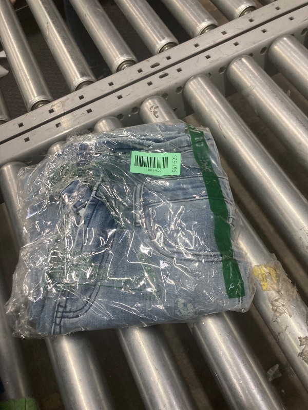 Photo 1 of ***USED***Lesore Womens High Waist Washed Raw Hem Mom Stretchy Distressed Destroyed Straight Leg Cropped Jeans Denim Pants Pockets Blue 40