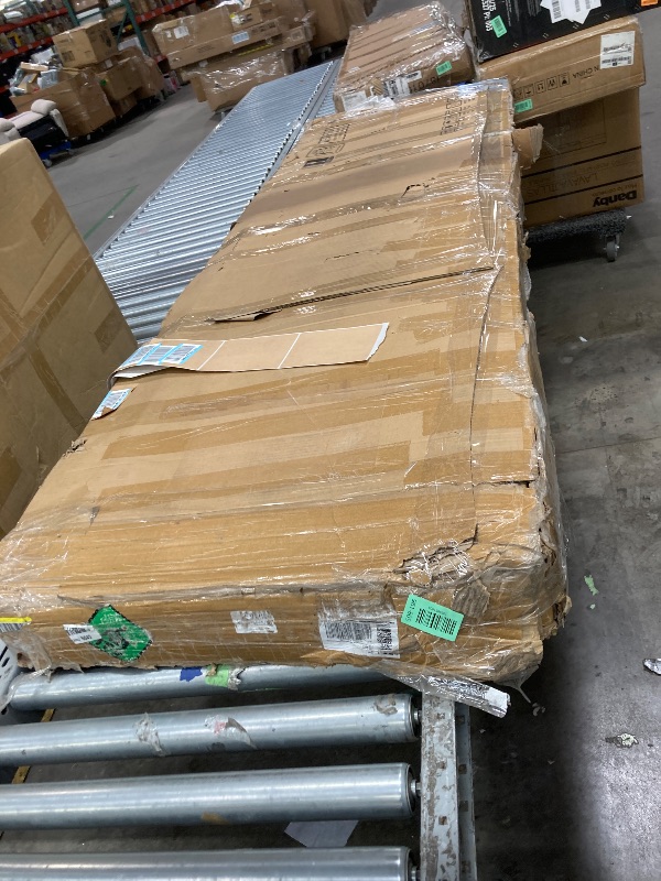 Photo 1 of **It's used, it's missing a part, and it's not known if it works 100%.****CEAKIAN Preassembled Bifold Barn Door 48 x 84 in (Double 24x84in) with Bi-fold Door Hardware Kit, Frosted Glass Cross Transparent, Pre-Drilled Holes, French Glass Doors, Wood Slat, 