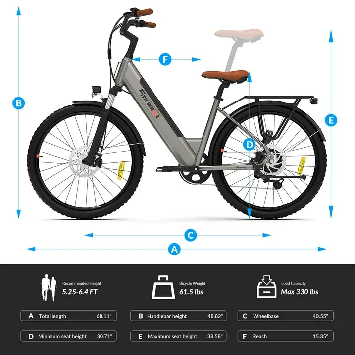 Photo 1 of ****It's used, it's missing a part, and it's not known if it works 100%.****5TH WHEEL W18B Electric Bike for Adult with 350W Motor, 26" Electric Mountain Bike with 36V 10.4Ah Removable Battery Ebike, Electric Bicycle with 7 Speed, UL284