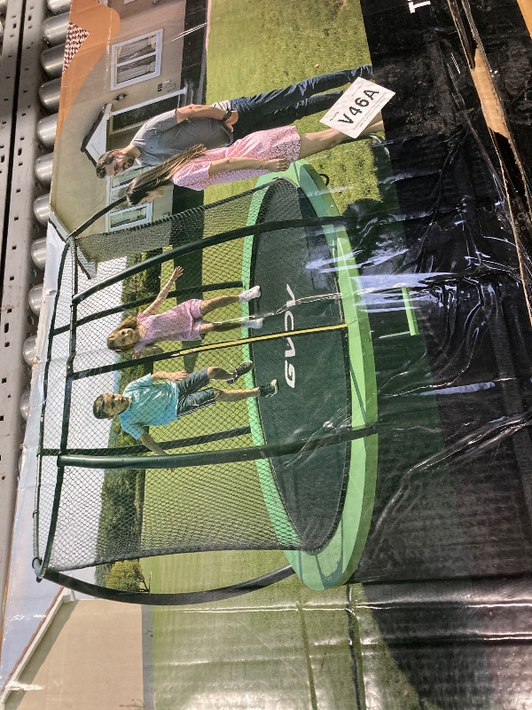 Photo 1 of ***It's used; it's unknown if it's missing parts and if it works 100%.****JumpFlex Large Round Recreational Backyard Trampoline & Net, 15 ft, Green/Black