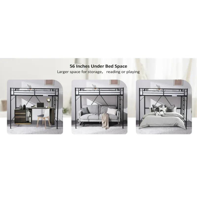 Photo 1 of ***It's used; it's unknown if it's missing parts and if it works 100%.****Hero image 0 of Ktaxon Loft Bed Full Size with Flat Rungs, No Box Spring Required,Heavy Duty Metal Slat Support,Black, 0 of 10




Best seller
Visit the Ktaxon Store
Ktaxon Loft Bed