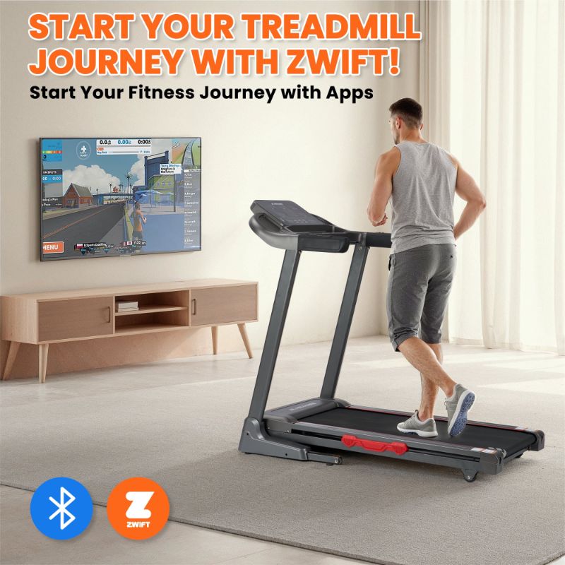 Photo 1 of ***It's used; it's unknown if it's missing parts and if it works 100%.**** 15 Level Auto Incline Treadmill, 3.0HP Folding Treadmill for Home with Bluetooth/Zwift App, Running and Walking Max 9MPH Speed, 286lb Capacity
