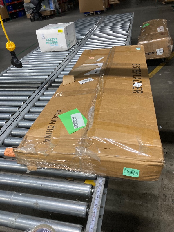 Photo 1 of **IT IS USED, MISSING PARTS AND IT IS UNKNOWN IF IT WORKS 100%*** 5 Step Ladder, Ladders for home, office, Anti-Slip Pedals, Aluminum Step Stool, Lightweight to Move,Fold Ladders