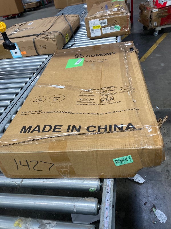 Photo 1 of **It's unknown if it's missing parts and used; it's also unknown if it works 100%.****Baby Bassinet, Caveen 4 in 1 Adjustable Infant Bedside Crib Beds with Changing Table, Storage Basket, Wheel, Mosquito Net, for 0-24 Months, Gray