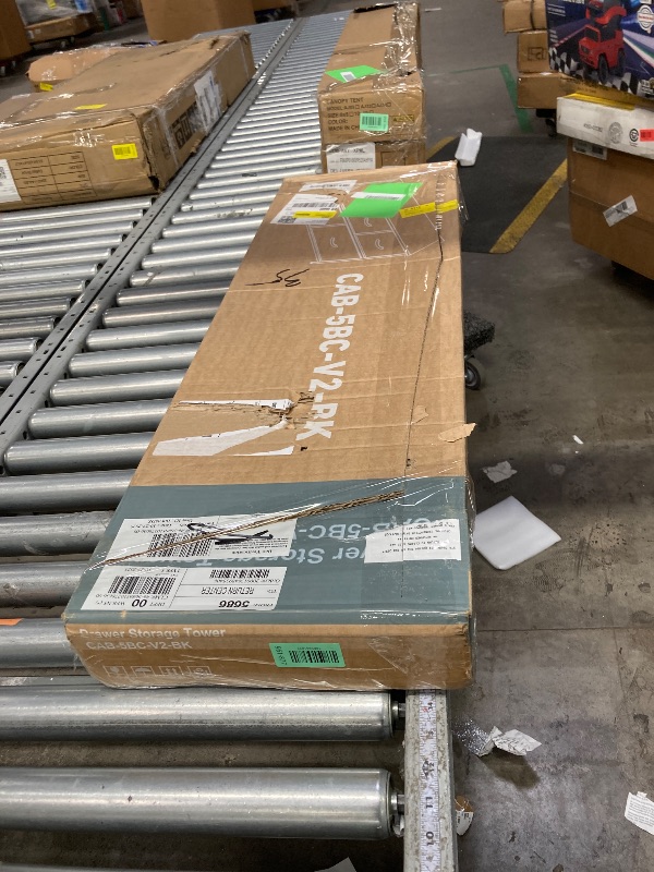 Photo 1 of *It's unknown if it's missing parts and used; it's also unknown if it works 100%.****EDX 5 Drawer Dresser, Wide Chest of Drawers Nightstand Storage Tower Storage Fabric Dresser with Wood Top for Living Room, Bedroom, Hallway,Black