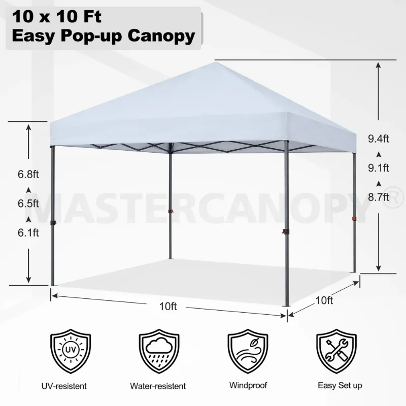 Photo 1 of ***used**MASTERCANOPY 10' x 10' Easy Pop-up Canopy Tent Outdoor Instant Shelter, White