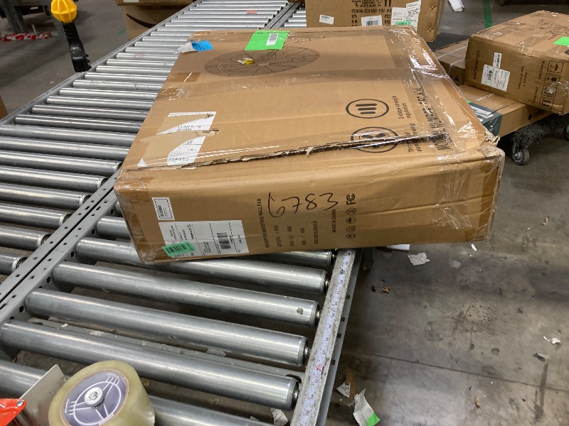 Photo 1 of *It's used; it's unknown if it's missing parts and if it works 100%****24” Wall Mount Fan 8000 CFM High Velocity Industrial Heavy Duty Fan with 3-Speed Oscillating Commercial Use for Warehouse, Garage, Factory, Black