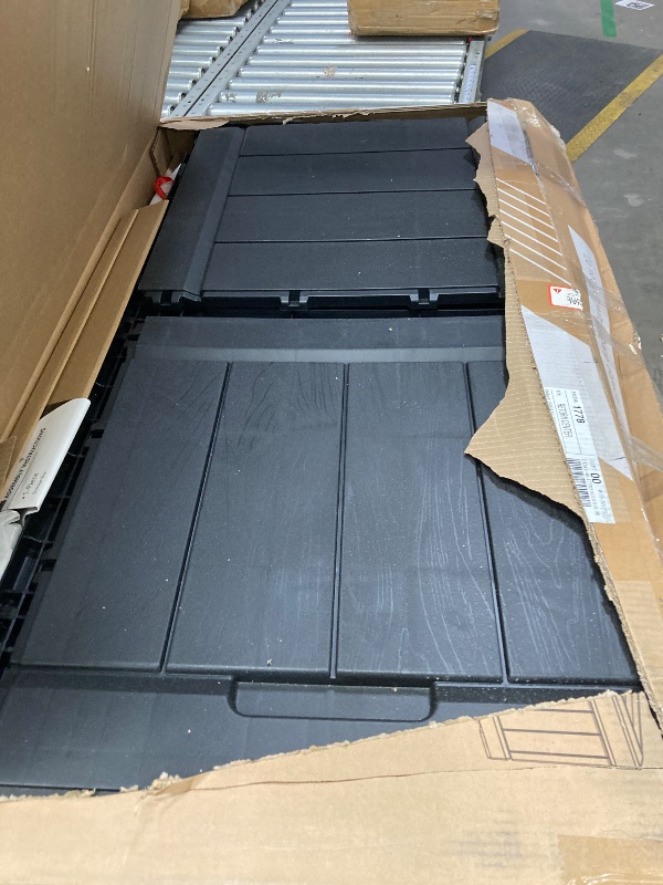 Photo 1 of ***It's used, it's missing a part, and it's not known if it works 100%.**** 82 Gallon Outdoor Storage in Resin Deck Box 45.66in Width Lockable Deck Box, Black