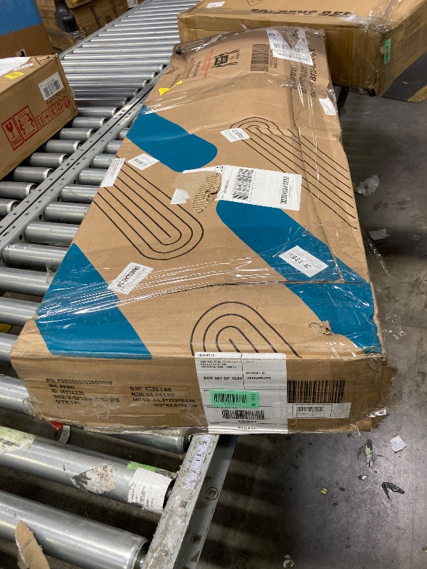 Photo 1 of **It's used, it's missing a part, and it's not known if it works 100%***** Queen Bed Frame with Rustic Vintage Wood Headboard and Footboard,Metal Support,Rustic Brown