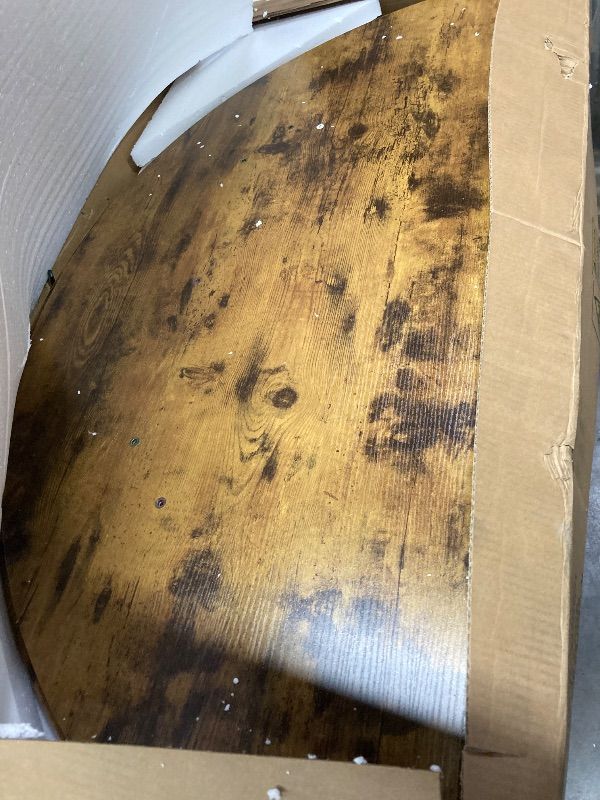 Photo 1 of ***It's used, it's missing a part, and it's not known if it works 100%*** 47 Inch Rustic Round Dining Table, Circle Dining Table for Dining Room, Home(Only Table)