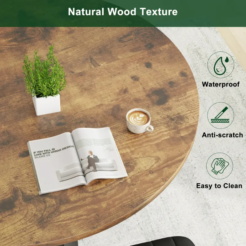 Photo 1 of ***It's used, it's missing a part, and it's not known if it works 100%*** 47 Inch Rustic Round Dining Table, Circle Dining Table for Dining Room, Home(Only Table)