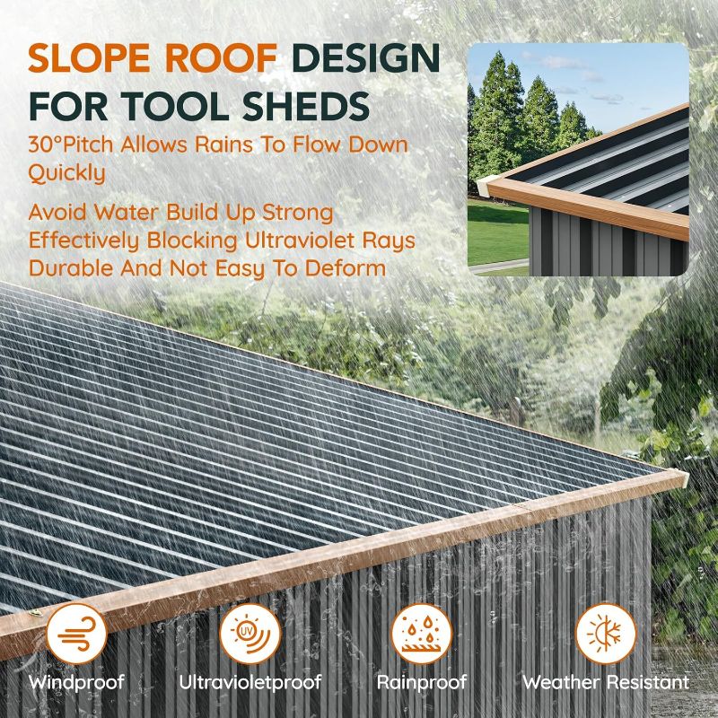 Photo 1 of **It's used, it's missing a part, and it's not known if it works 100%****FT Multi-Used Shed & Outdoor Storage Shed with Base, Lockable Doors, Windows and Vents, Extra Large Metal Shed for Garden,Backyard,..