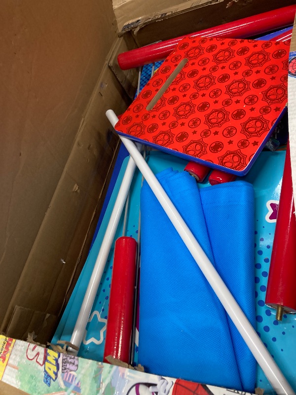 Photo 1 of ***It's used and it's unknown if any parts are missing or if it works 100%.****Delta Children - Marvel Spidey and His Amazing Friends 4-Piece Toddler Room-in-a-Box Set – Includes Sleep and Play Toddler Bed, Table, 1 Chair and Fabric Toy Box, Blue/Red