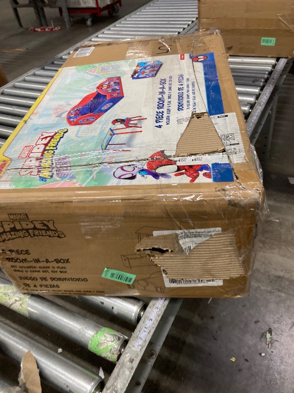 Photo 1 of ***It's used and it's unknown if any parts are missing or if it works 100%.****Delta Children - Marvel Spidey and His Amazing Friends 4-Piece Toddler Room-in-a-Box Set – Includes Sleep and Play Toddler Bed, Table, 1 Chair and Fabric Toy Box, Blue/Red