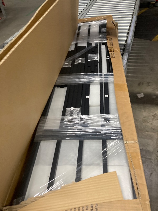 Photo 1 of ***It's used, it's missing a part, and it's not known if it works 100%. ***Metal Queen Size Loft Bed with Stairs and Wardrobe,Heavy Duty Loft Bed Frame with LED Lights and Charging Station for for Kids, Teens, Adults,Black Woodgrain