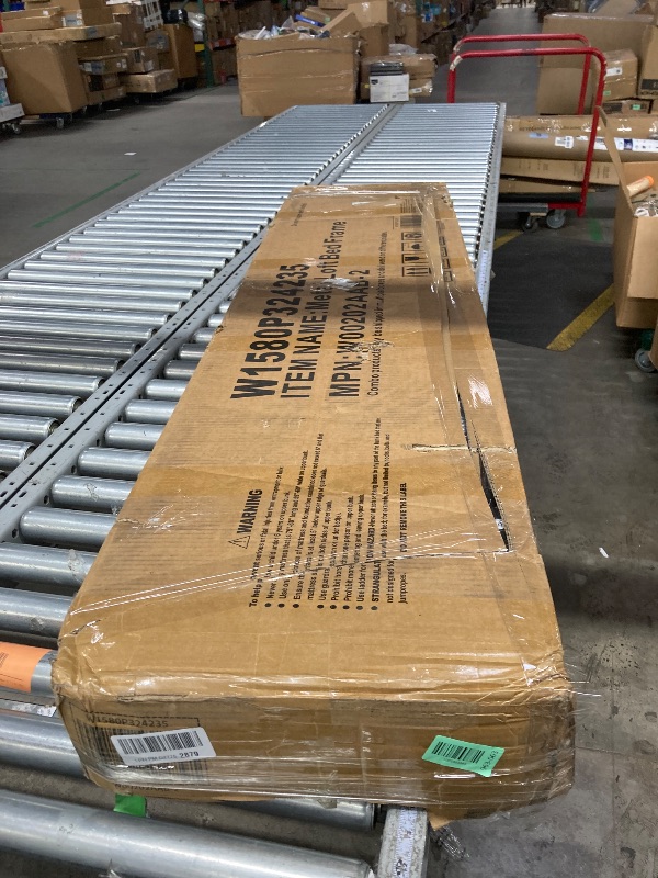 Photo 1 of ***It's used, it's missing a part, and it's not known if it works 100%. ***Metal Queen Size Loft Bed with Stairs and Wardrobe,Heavy Duty Loft Bed Frame with LED Lights and Charging Station for for Kids, Teens, Adults,Black Woodgrain