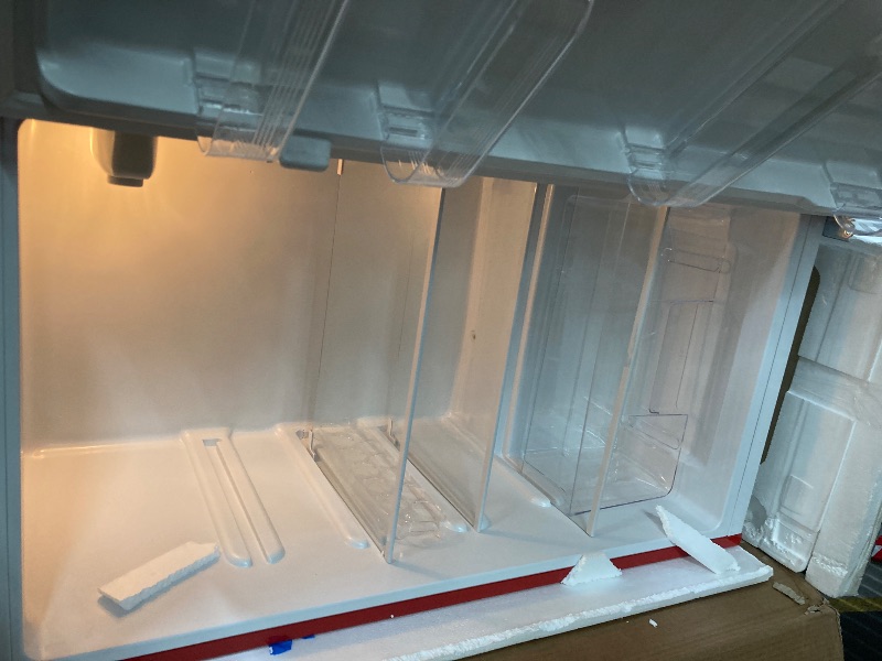 Photo 1 of ****It's used, it was plugged in and turned on, but there's an unusual noise, so it's not known if it's working 100%***Frigidaire Retro Top Mount Upright Fridge-Freezer Combo, Apartment Size Fridge with Freezer 7.5 cu. ft. capacity - 23.2" D x 21.5" W x 5