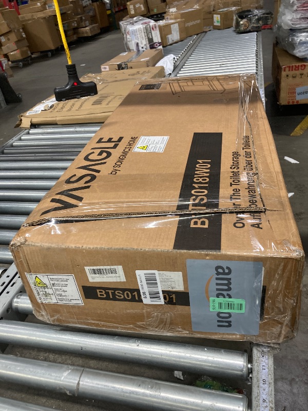 Photo 1 of *This is used; it's not known if it's missing any parts, and it's not known if it works 100%.****VASAGLE Over The Toilet Storage Shelf, Bathroom Storage Cabinet with Sliding Door, Adjustable Shelves, Toilet Paper Holder, Space-Saving, Modern, 9.8 x 32.7 x