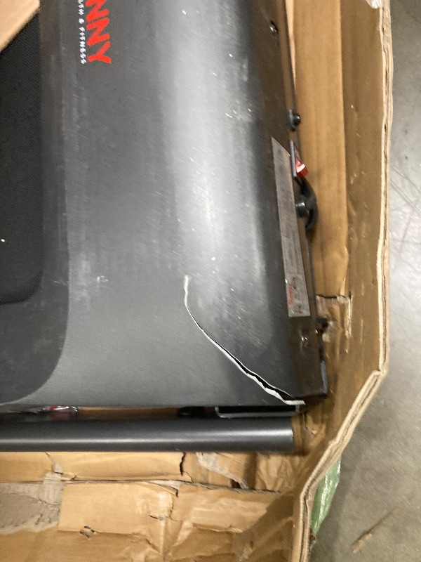 View 3 of **It's used and it's unknown if it's missing parts, it's not known if it works 100%, and it has a small tear in the corner.****Sunny Health & Fitness Active 300 Smart Manual Incline Wi-Fi Treadmill - Foldable Running Machine with Bluetooth, 2HP, Shock Abs