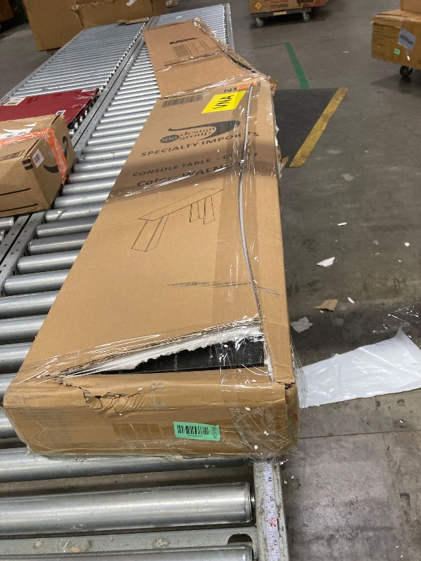 Photo 1 of **IT IS USED AND SOME PARTS OF THE WOOD ARE SCRATCHED AND LACK THE PAINT*****LEEJAY Modern Entryway Narrow Console Table for Living Room,Marble Vein Walnut