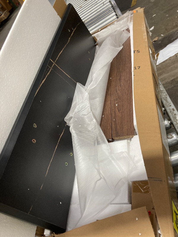 Photo 1 of **IT IS USED AND SOME PARTS OF THE WOOD ARE SCRATCHED AND LACK THE PAINT*****LEEJAY Modern Entryway Narrow Console Table for Living Room,Marble Vein Walnut