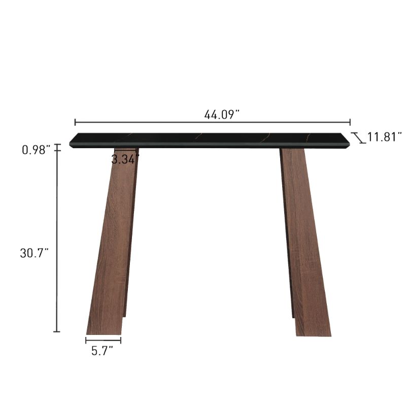 Photo 1 of **IT IS USED AND SOME PARTS OF THE WOOD ARE SCRATCHED AND LACK THE PAINT*****LEEJAY Modern Entryway Narrow Console Table for Living Room,Marble Vein Walnut