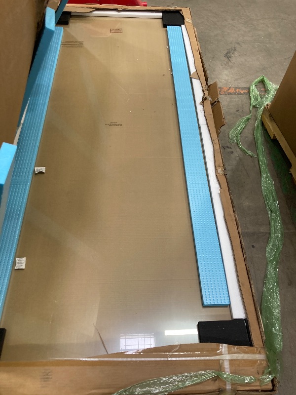 View 2 of ***This item is used; it is unknown if it is missing parts and if it functions 100%.****DELAVIN 56-59" W x 72" H Frameless Glass Shower Door, Smooth Sliding Shower Doors with 5/16" Tempered Ultra-Clear Glass, Matte Black Shower Door with Stainless Steel H