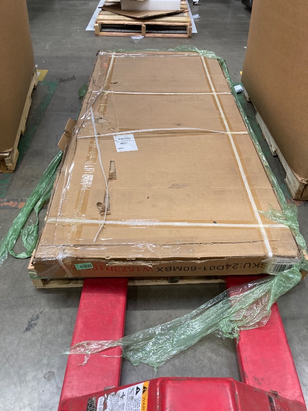 View 3 of ***This item is used; it is unknown if it is missing parts and if it functions 100%.****DELAVIN 56-59" W x 72" H Frameless Glass Shower Door, Smooth Sliding Shower Doors with 5/16" Tempered Ultra-Clear Glass, Matte Black Shower Door with Stainless Steel H