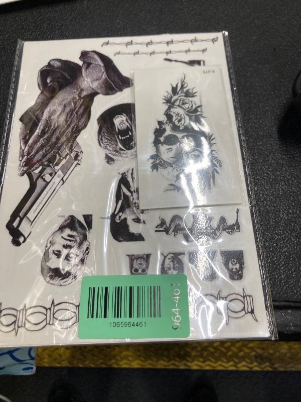 Photo 1 of 12 Sheets Halloween Face Temporary Tattoos Set, Cosplay Rapper Inspired Temporary Tattoos Tattoos, Halloween Costume Accessories and Parties for Women and Men