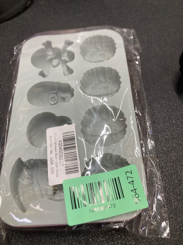 Photo 1 of 2 Pack Halloween Chocolate Molds 3D Skull and Brain Halloween Themed Baking Mould Tray DIY Baking Tool for Chocolate Cake Dessert Candy Mousse Pastry Biscuit Cupcake Topper Halloween Party