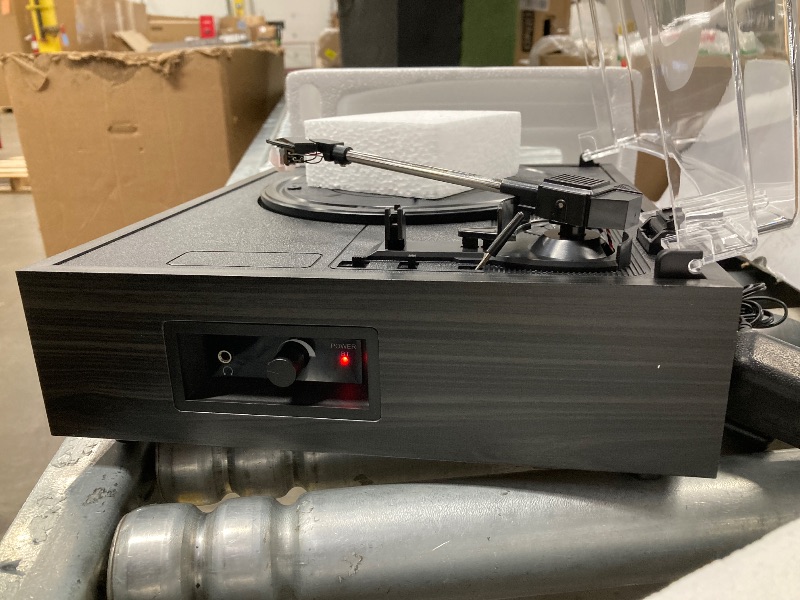 Photo 1 of ***LID LATCH BROKE ON BACK CORNER-SEE PIC**Udreamer Vinyl Record Player with Speakers & 3-Speed and Wireless Bluetooth,Vintage Audio Turntables | Black
