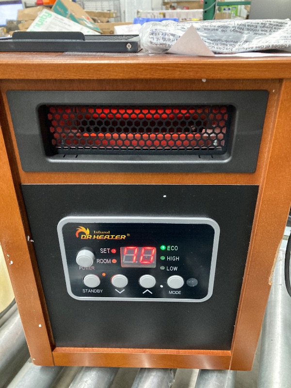 Photo 1 of ***HAS CHIP IN WOOD ON SIDE-SEE PICS**Dr Infrared Heater Portable Space Heater, Original, 1500-Watt, Cherry (Pack of 1)