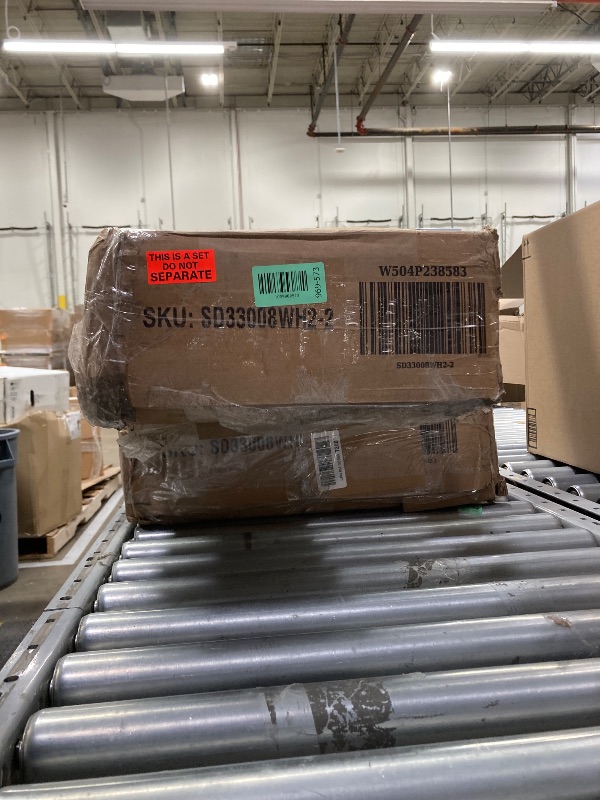 Photo 1 of **COMES WITH 2 BOXES-COMPLETE SET***KEIKI Queen Size Wall Murphy Bed, Pine Wood Cabinet with Hidden Foldable Bed & Desk, Gas Strut Support for Guest Room, Bedroom, or Living Room, White