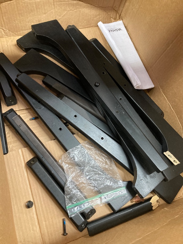 Photo 1 of ***DAMAGED -SELLING AS PARTS ONLY*** VASAGLE Bar Stools, Saddle Counter Height Bar Stools, 26-Inch Backless Kitchen Stools PU Leather Thickened Upholstered Barstools for Kitchen Island Dining Room, Ink Black