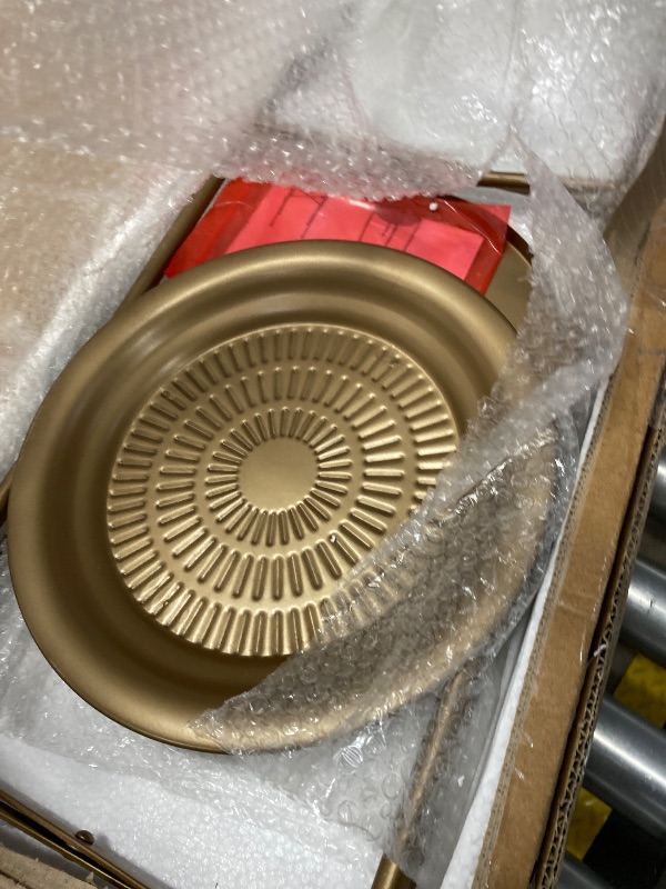 Photo 1 of **MISSING HARDWARE**Kate and Laurel Mahdavi Boho-Chic Hammered Metal Tray Coffee Table, Dark Gold