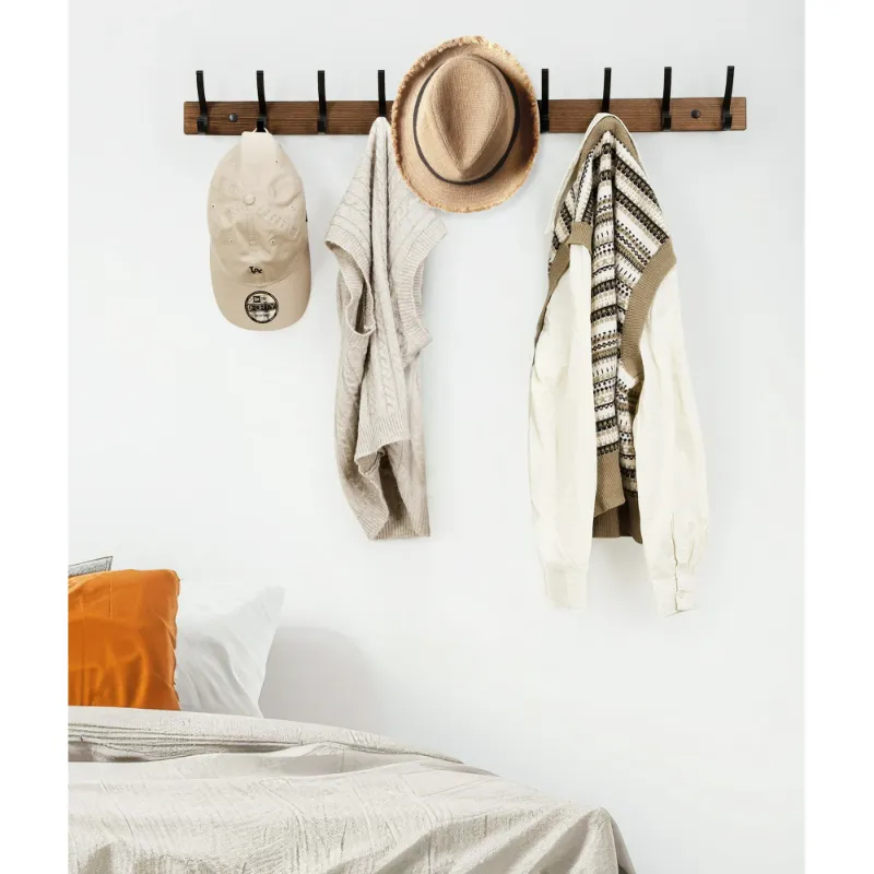Photo 1 of 1 Pack Coat Rack Wall Mount, Wood Wall Hooks for Hanging, Wooden Coat Hooks Wall Mount, Entryway Hat Rack Wall Hanger Hooks for Hanging Coat Bag and Towel