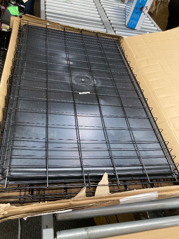 Photo 1 of ** dirty, need clean it has hair of pet**EDX Small Dog Crate with Divider Panel, 24" Double Door Folding Metal Wire Dog Cage with Plastic Leak-Proof Pan Tray