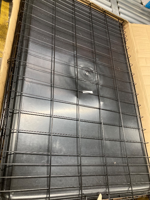 Photo 1 of ** dirty, need clean it has hair of pet**EDX Small Dog Crate with Divider Panel, 24" Double Door Folding Metal Wire Dog Cage with Plastic Leak-Proof Pan Tray