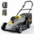 Photo 1 of **very dirty, but is not a problem to use**Brefac 20V 13'' Cordless Lawn Mower, Multi-Functional Grass Cutter with 4.0Ah Battery, 5 Adjustable Height Settings, Durable Manganese Steel Blades, Easy to Use for Small Lawn