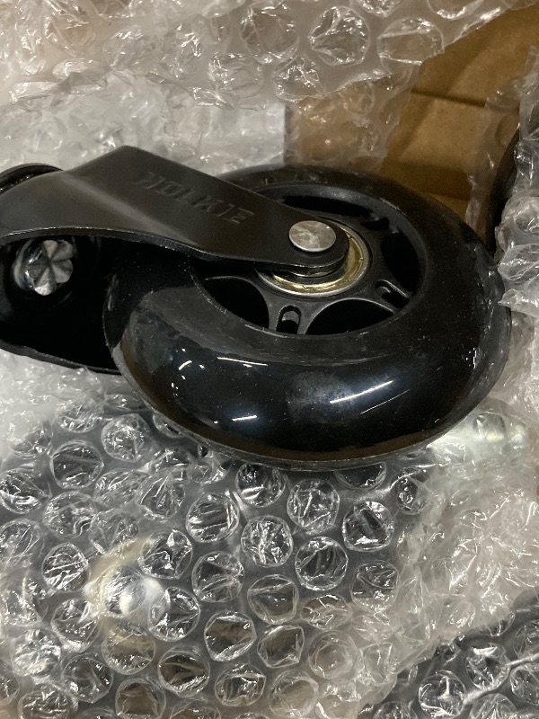 Photo 1 of *** SET OF 4 - MISSING ONE -SELLING AS IS *** HOLKIE Office Chair Wheels Roller Blade Caster Replacement 11x22mm Black 3 Inch Desk for Office, Rubber Rolling Set of 4 for Hardwood Floors Gaming Chair Wheels Smooth & Silence Gliding