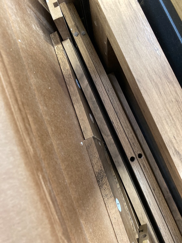 Photo 1 of ***(MISSING PARTS-UNKNOWN -SELLING AS IS)*** VASAGLE Sofa Console Table, 63 Inches Narrow Entryway Table with 3 Drawers, Bottom Shelf, Metal Corners, for Living Room, Bedroom, Farmhouse Style, Honey Brown