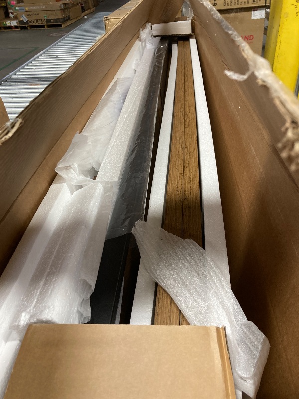 Photo 1 of ***(MISSING PARTS-UNKNOWN -SELLING AS IS)*** VASAGLE Sofa Console Table, 63 Inches Narrow Entryway Table with 3 Drawers, Bottom Shelf, Metal Corners, for Living Room, Bedroom, Farmhouse Style, Honey Brown